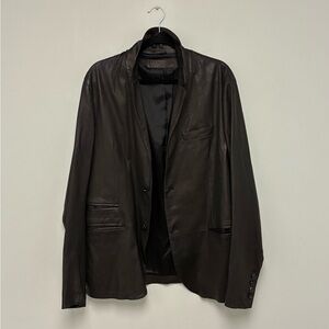 NEIL BARRETT Black Leather Jacket Size XL